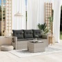 Garden sofa set 4 pieces with gray synthetic rattan cushions by , Garden sets - Ref: Foro24-3252209, Price: 300,64 €, Discoun...