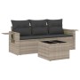 Garden sofa set 4 pieces with gray synthetic rattan cushions by , Garden sets - Ref: Foro24-3252209, Price: 300,64 €, Discoun...