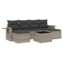 7-piece garden sofa set with light gray PE rattan cushions by , Garden sets - Ref: Foro24-3252869, Price: 482,15 €, Discount: %