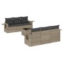 Garden sofa set 7 pieces with light gray PE rattan cushions by , Garden sets - Ref: Foro24-3252249, Price: 544,71 €, Discount: %