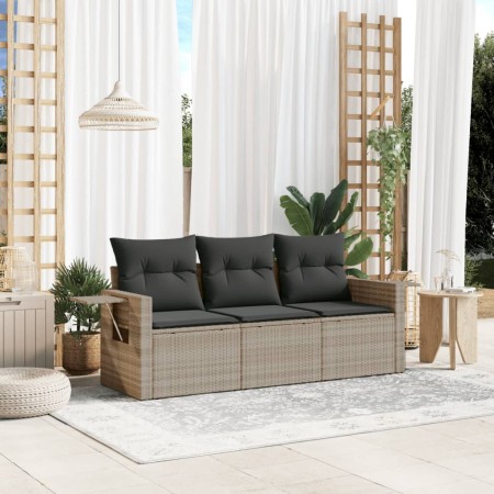 3-piece garden sofa set with gray synthetic rattan cushions by , Garden sets - Ref: Foro24-3252199, Price: 248,30 €, Discount: %