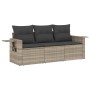 Gartensofa-Set 3-teilig mit grauen Polstern aus synthetischem Rattan von , Gartensets - Ref: Foro24-3252199, Preis: 248,30 €,...