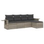 Gartensofa-Set und Kissen, 5-teilig, aus hellem grauem Kunststoff-Rattan. von , Gartensets - Ref: Foro24-3252429, Preis: 373,...