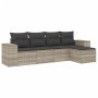 Set of garden sofas and cushions 5 pieces light gray synthetic rattan by , Garden sets - Ref: Foro24-3254829, Price: 390,70 €...