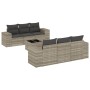 7-piece garden sofa set with light gray PE rattan cushions by , Garden sets - Ref: Foro24-3254649, Price: 578,46 €, Discount: %