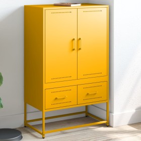 Aparador de acero laminado en frío amarillo 68x39x111,5 cm de , Aparadores - Ref: Foro24-846611, Precio: 146,99 €, Descuento: %