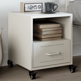 White steel bedside table 36x39x43.5 cm by , Nightstands - Ref: Foro24-846714, Price: 59,99 €, Discount: %