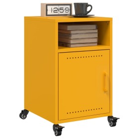 Bedside tables 2 units yellow mustard steel 36x39x59 cm by , Nightstands - Ref: Foro24-846723, Price: 109,57 €, Discount: %