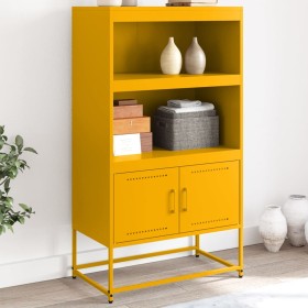 Aparador de acero amarillo mostaza 68,5x38,5x123,5 cm de , Aparadores - Ref: Foro24-846503, Precio: 119,99 €, Descuento: %