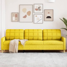 3-seater light yellow fabric sofa, 210 cm by , Sofas - Ref: Foro24-4007419, Price: 271,27 €, Discount: %