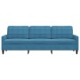 Sofá de 3 plazas terciopelo azul 210 cm de , Sofás - Ref: Foro24-4007653, Precio: 307,07 €, Descuento: %