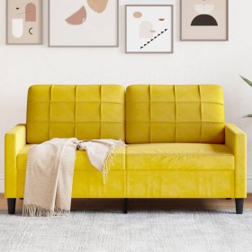 2-seater yellow velvet sofa, 140 cm by , Sofas - Ref: Foro24-4007630, Price: 221,19 €, Discount: %