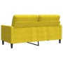 2-seater yellow velvet sofa, 140 cm by , Sofas - Ref: Foro24-4007630, Price: 221,19 €, Discount: %