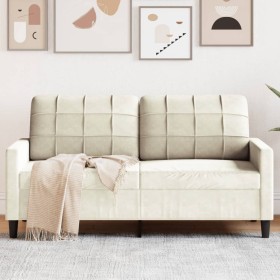 2-seater cream velvet sofa, 140 cm by , Sofas - Ref: Foro24-4007632, Price: 224,14 €, Discount: %