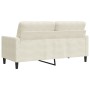 2-seater cream velvet sofa, 140 cm by , Sofas - Ref: Foro24-4007632, Price: 223,86 €, Discount: %