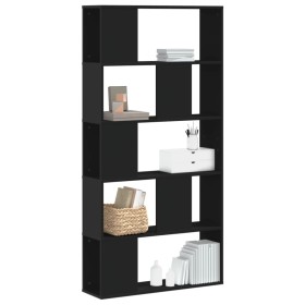 5-level black engineered wood bookshelf 80.5x23.5x162.5 cm by , Bookcases and shelves - Ref: Foro24-852772, Price: 82,99 €, D...