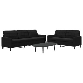 Zweiteiliges Sofaset mit schwarzen Samtkissen. von , Sofas - Ref: Foro24-3278476, Preis: 608,15 €, Rabatt: %