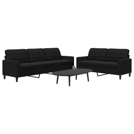 2-piece black velvet sofa set with cushions by , Sofas - Ref: Foro24-3278476, Price: 608,15 €, Discount: %