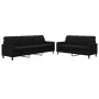 2-piece black velvet sofa set with cushions by , Sofas - Ref: Foro24-3278476, Price: 608,15 €, Discount: %