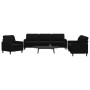 Schwarzes Samt-Sofaset mit 3 Kissenstücken. von , Sofas - Ref: Foro24-3278436, Preis: 746,69 €, Rabatt: %