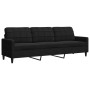 Schwarzes Samt-Sofaset mit 3 Kissenstücken. von , Sofas - Ref: Foro24-3278436, Preis: 746,69 €, Rabatt: %