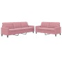 Zweiteiliges Sofaset mit rosa Samtkissen. von , Sofas - Ref: Foro24-3278474, Preis: 511,82 €, Rabatt: %