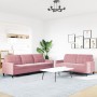 Zweiteiliges Sofaset mit rosa Samtkissen. von , Sofas - Ref: Foro24-3278474, Preis: 511,82 €, Rabatt: %