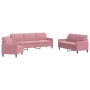 Set of sofas with 3 pink velvet cushions by , Sofas - Ref: Foro24-3278434, Price: 654,99 €, Discount: %