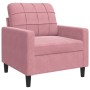 Set of sofas with 3 pink velvet cushions by , Sofas - Ref: Foro24-3278434, Price: 654,99 €, Discount: %