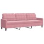 Set of sofas with 3 pink velvet cushions by , Sofas - Ref: Foro24-3278434, Price: 654,99 €, Discount: %