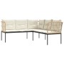 Gartensofa mit L-förmigen Kissen, aus schwarzem Stahl und Textilene. von , Outdoor-Sofas - Ref: Foro24-4008109, Preis: 333,99...