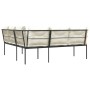 Gartensofa mit L-förmigen Kissen, aus schwarzem Stahl und Textilene. von , Outdoor-Sofas - Ref: Foro24-4008109, Preis: 333,99...