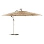 Garden umbrella with LED lights, brown steel pole, 290x290x238 cm. by , Umbrellas - Ref: Foro24-4005088, Price: 156,54 €, Dis...