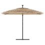 Garden umbrella with LED lights, brown steel pole, 290x290x238 cm. by , Umbrellas - Ref: Foro24-4005088, Price: 156,54 €, Dis...