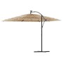 Garden umbrella with LED lights, brown steel pole, 290x290x238 cm. by , Umbrellas - Ref: Foro24-4005088, Price: 156,54 €, Dis...