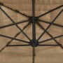 Garden umbrella with LED lights, brown steel pole, 290x290x238 cm. by , Umbrellas - Ref: Foro24-4005088, Price: 156,54 €, Dis...