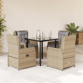 Garten-Essgruppe 5-teilig mit Kissen aus synthetischem Rattan in Beige. von , Gartensets - Ref: Foro24-3262876, Preis: 475,76...