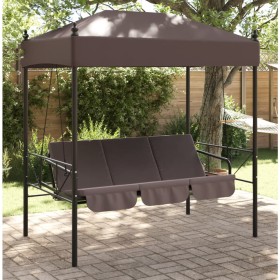 Garten-Schaukelbank mit braunem Kaffeestahlgestell und Markise. von , Gartenwippen - Ref: Foro24-4008900, Preis: 231,99 €, Ra...