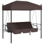 Garden swing bench with brown coffee steel canopy by , Garden rockers - Ref: Foro24-4008900, Price: 231,99 €, Discount: %