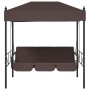 Garden swing bench with brown coffee steel canopy by , Garden rockers - Ref: Foro24-4008900, Price: 231,99 €, Discount: %