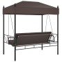 Garden swing bench with brown coffee steel canopy by , Garden rockers - Ref: Foro24-4008900, Price: 231,99 €, Discount: %