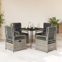 Set comedor de jardín 5 piezas con cojines ratán sintético gris de , Conjuntos de jardín - Ref: Foro24-3262986, Precio: 500,6...