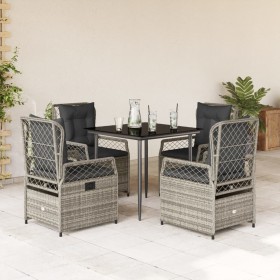 5-piece garden dining set with gray synthetic rattan cushions by , Garden sets - Ref: Foro24-3262986, Price: 501,99 €, Discou...