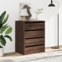 Corner chest of drawers made of brown oak engineered wood, measuring 60x41x76 cm. by , Drawers - Ref: Foro24-852876, Price: 1...