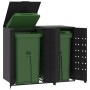 Black steel 2-trash container shed 138x79x117 cm by , Waste container supports - Ref: Foro24-3279977, Price: 488,51 €, Discou...