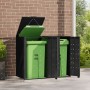 Black steel 2-trash container shed 138x79x117 cm by , Waste container supports - Ref: Foro24-3279977, Price: 488,51 €, Discou...