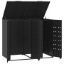 Black steel 2-trash container shed 138x79x117 cm by , Waste container supports - Ref: Foro24-3279977, Price: 488,51 €, Discou...