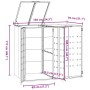 Black steel 2-trash container shed 138x79x117 cm by , Waste container supports - Ref: Foro24-3279977, Price: 488,51 €, Discou...