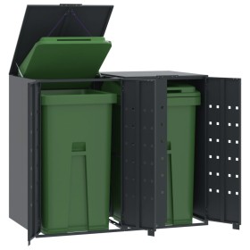 Shed for 2 anthracite steel trash cans 138x79x117 cm by , Waste container supports - Ref: Foro24-3279982, Price: 453,99 €, Di...