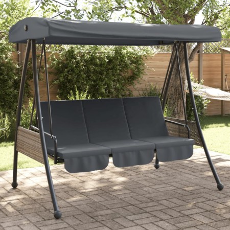 Garden swing bench with dark gray steel canopy by , Garden rockers - Ref: Foro24-4008898, Price: 237,98 €, Discount: %